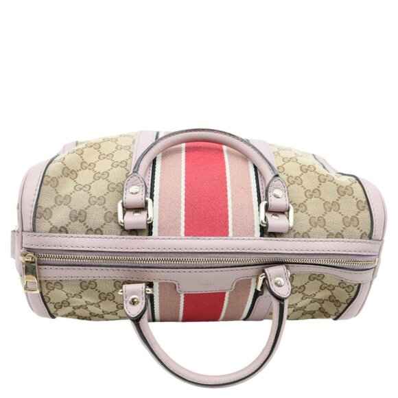 GUCCI Vintage Web Joy Medium GG Canvas Boston Bag Ebony 274205 - Picture 4 of 13